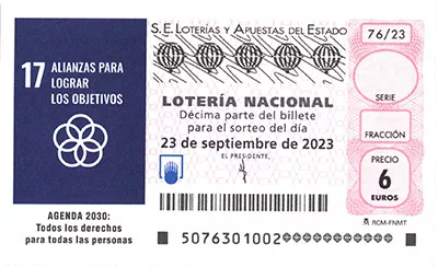 National Lottery - sorteo del sábado 23/09/2023 - 6,00 Euros